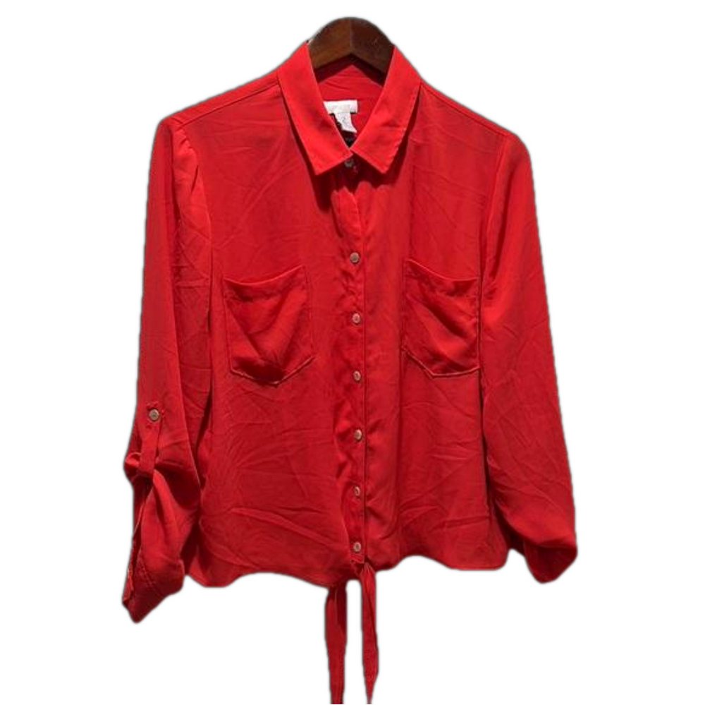 CHICO’S red blouse size 2 GUC..